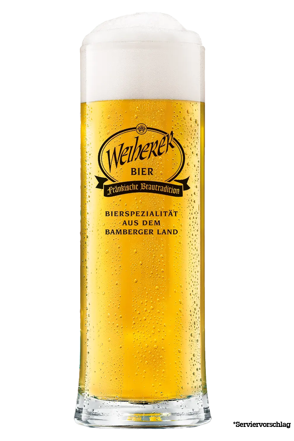Glass mug of Weiherer beer, 0.5 l